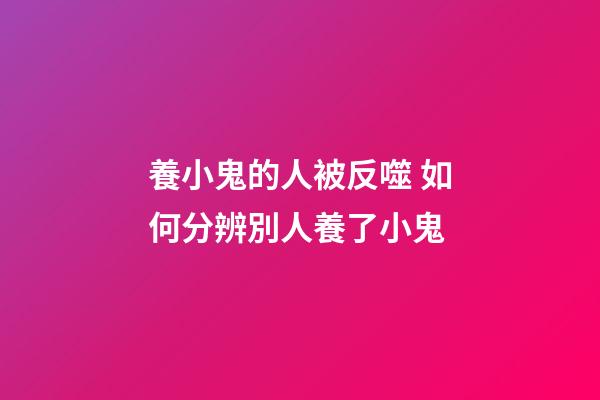 養小鬼的人被反噬 如何分辨別人養了小鬼
